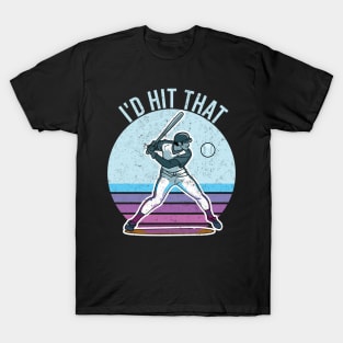 I'd hit that retro baseball lover design T-Shirt